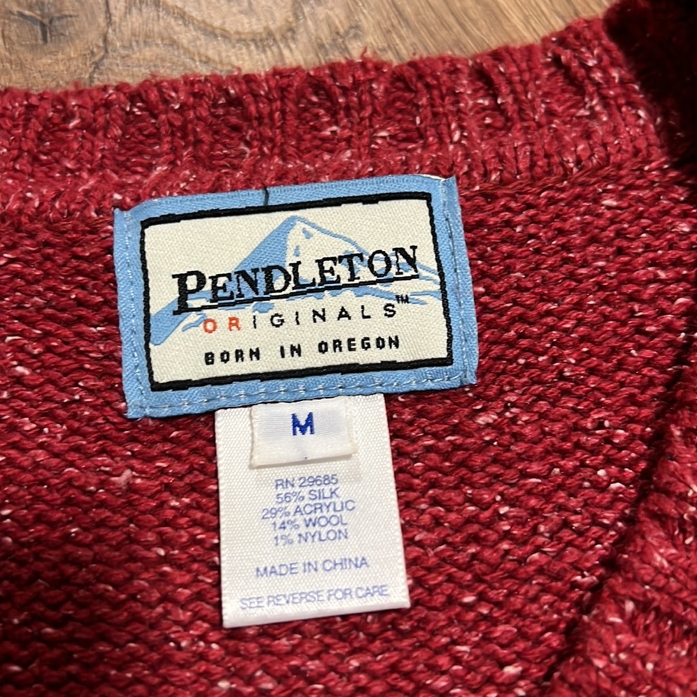 Pendleton Patchwork Cardigan Sweater Sz M - image 8
